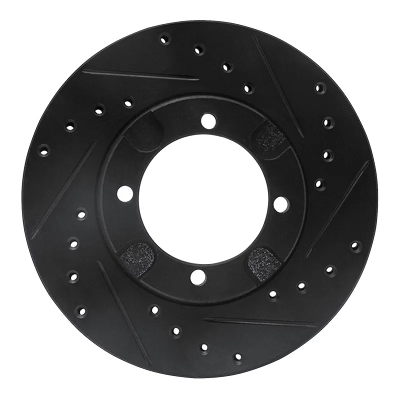 R1 Concepts 633-72003R, R1 83-91 Dodge COLT Front Right Drilled & Slotted Black Brake Rotor