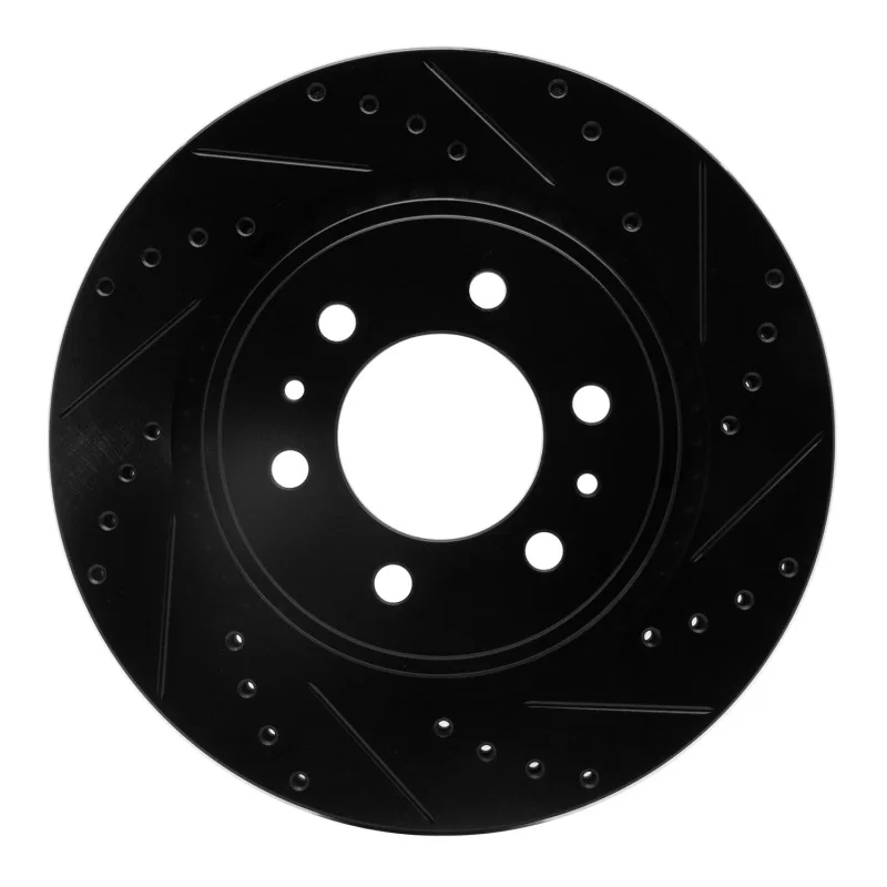 R1 Concepts 633-47086R, R1 19-25 Cadillac Escalade ESV Front Right Drilled & Slotted Black Brake Rotor