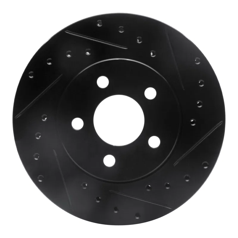 R1 Concepts 633-39009R, R1 95-00 Chrysler Sebring Front Right Drilled & Slotted Black Brake Rotor