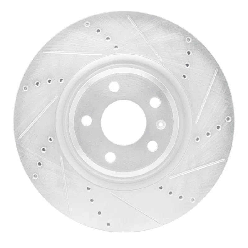 R1 Concepts 631-73067R, R1 12-20 Audi A6 (USA/Canada) Front Right Drilled & Slotted Silver Brake Rotor