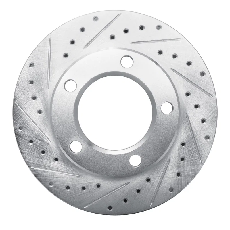 R1 Concepts 631-40057L, R1 80-93 Dodge W100 Front Left Drilled & Slotted Silver Brake Rotor