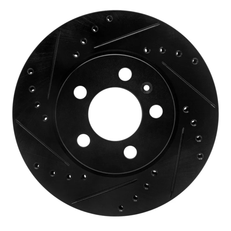R1 Concepts 633-92058L, R1 03-18 Volkswagen VENTO (Mexico) Front Left Drilled & Slotted Black Brake Rotor