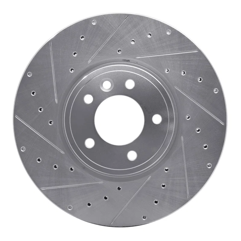 R1 Concepts 631-11030L, R1 18-20 Land Rover Range Rover Front Left Drilled & Slotted Silver Brake Rotor
