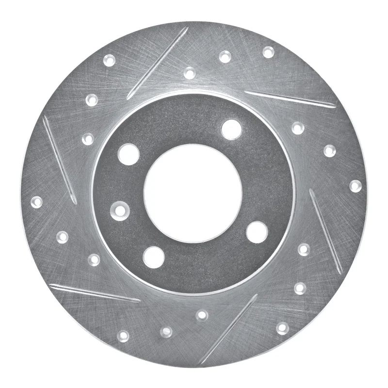 R1 Concepts 631-74000L, R1 73-05 Audi 4000 Front Left Drilled & Slotted Silver Brake Rotor