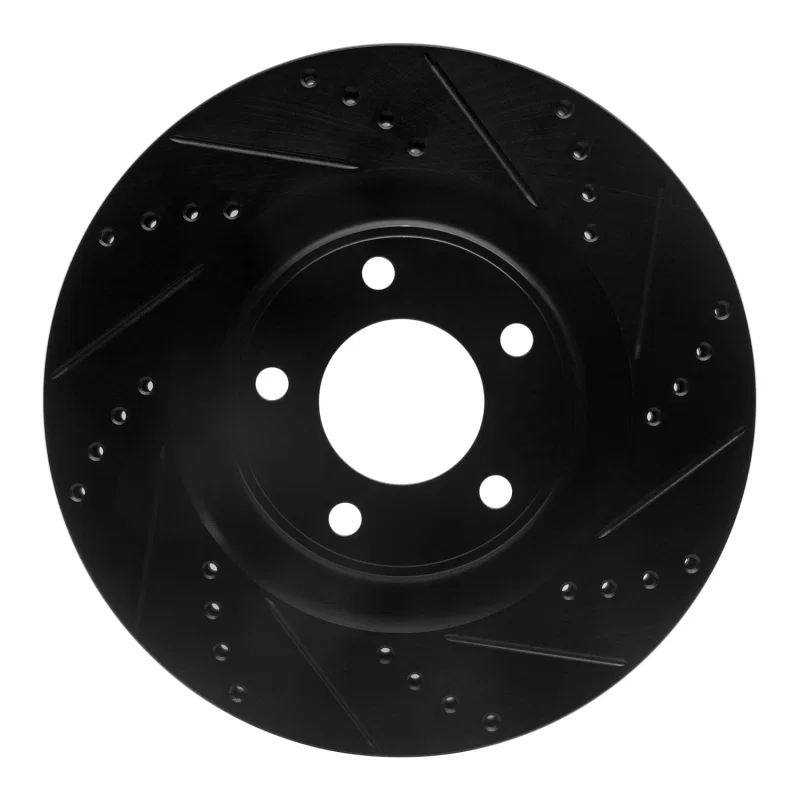 R1 Concepts 633-54089R, R1 07-15 Ford Edge Front Right Drilled & Slotted Black Brake Rotor