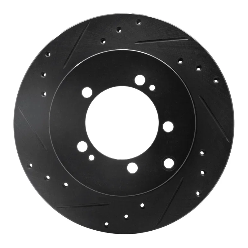 R1 Concepts 633-72029L, R1 94-95 Eagle TALON Rear Left Drilled & Slotted Black Brake Rotor