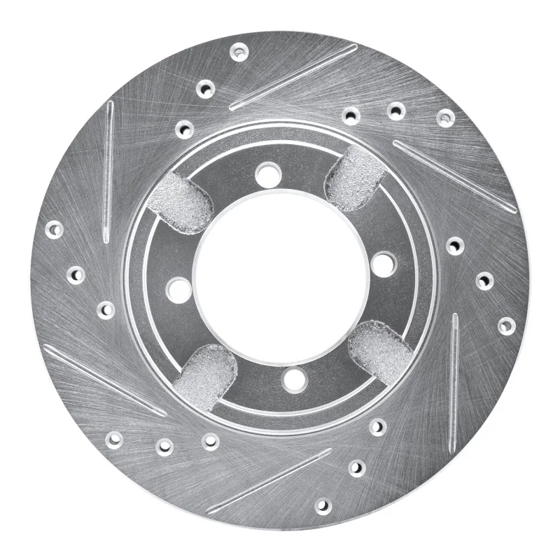 R1 Concepts 631-72020L, R1 91-92 Mitsubishi Mirage Front Left Drilled & Slotted Silver Brake Rotor