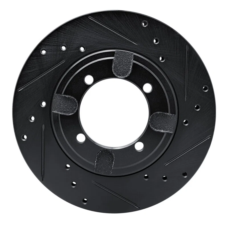 R1 Concepts 633-72020R, R1 91-92 Mitsubishi Mirage Front Right Drilled & Slotted Black Brake Rotor