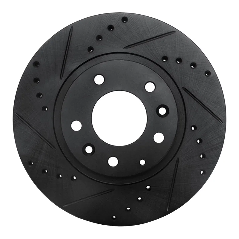 R1 Concepts 633-80047L, R1 06-15 Mazda MX-5 Miata Front Left Drilled & Slotted Black Brake Rotor