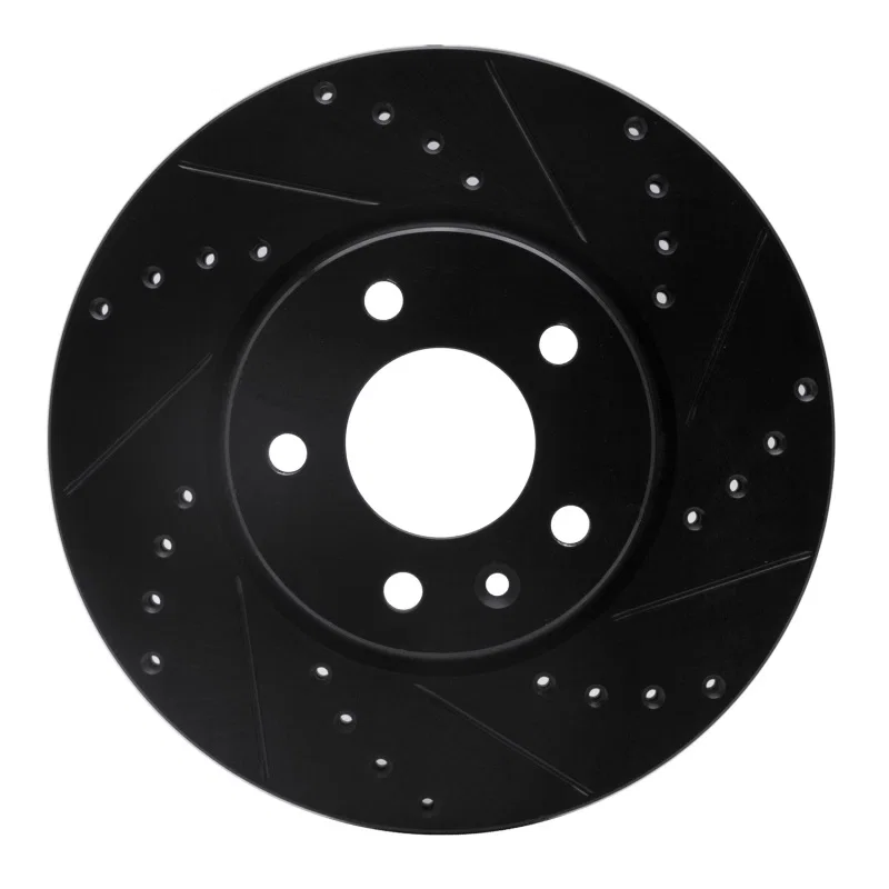 R1 Concepts 633-45045R, R1 2011-2025 Buick LaCrosse Front Right Drilled & Slotted Black Brake Rotor