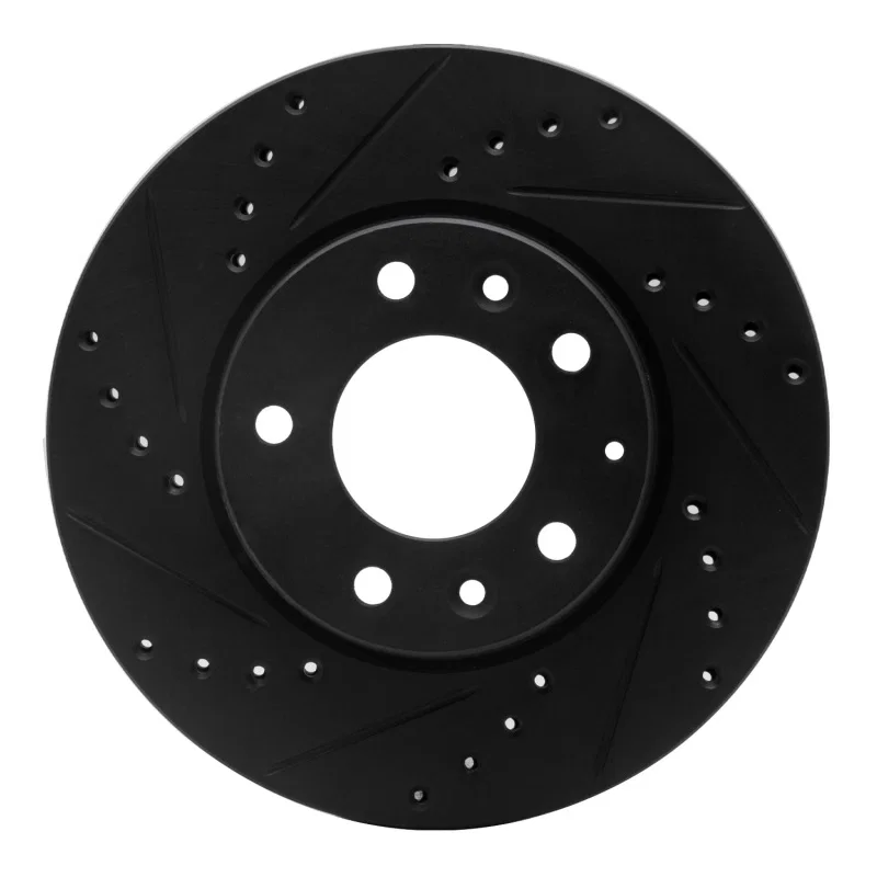R1 Concepts 633-80038L, R1 03-05 Mazda 6 Front Left Drilled & Slotted Black Brake Rotor