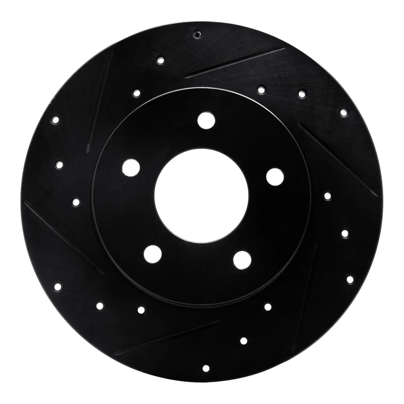 R1 Concepts 633-52010L, R1 92-05 Buick LeSabre Rear Left Drilled & Slotted Black Brake Rotor