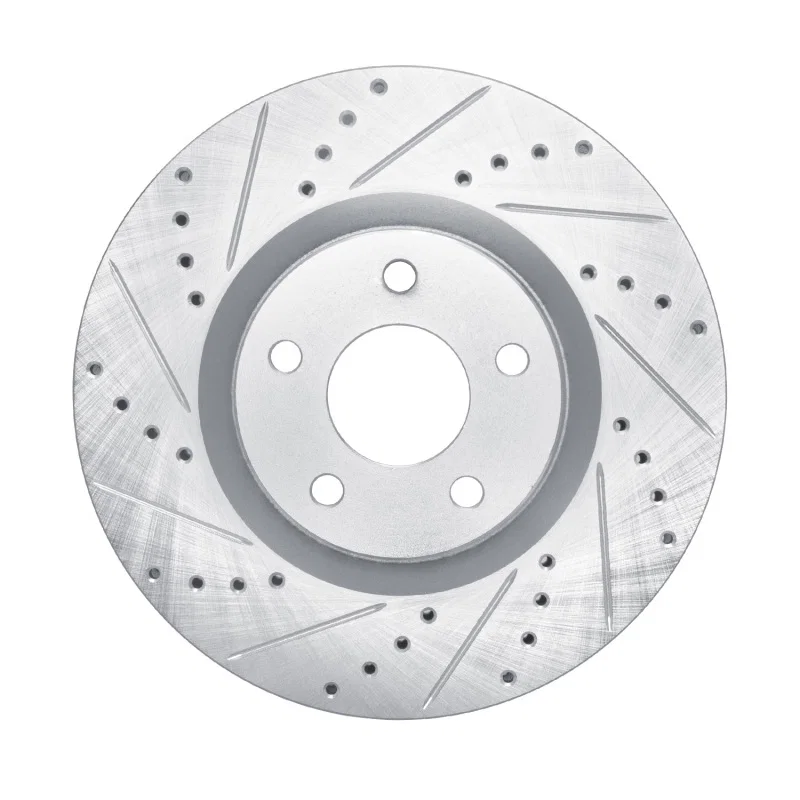 R1 Concepts 631-54281L, R1 20-25 Ford BRONCO Sport Front Left Drilled & Slotted Silver Brake Rotor