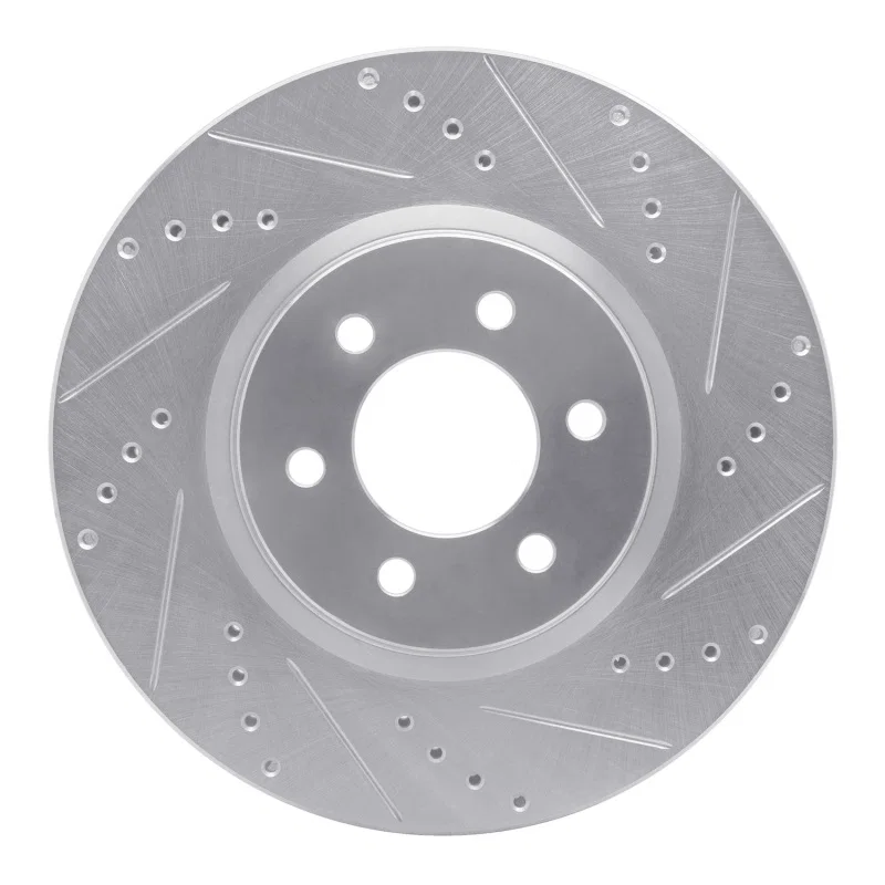 R1 Concepts 631-40013R, R1 92-02 Dodge Viper Front Right Drilled & Slotted Silver Brake Rotor