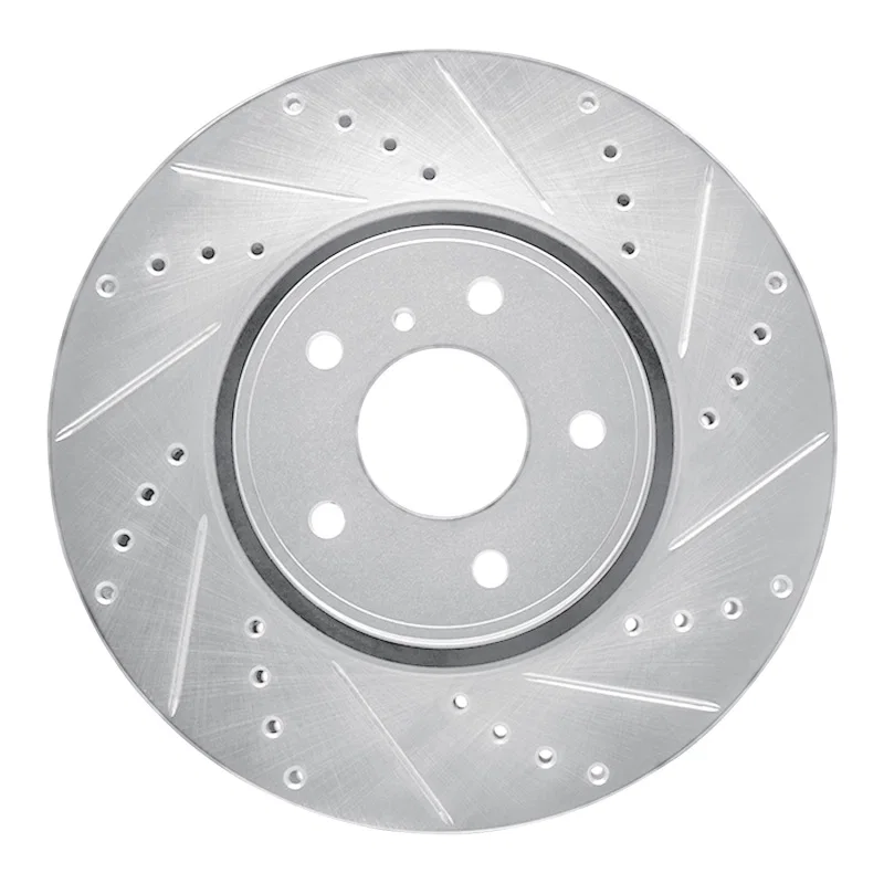 R1 Concepts 631-68014R, R1 05-14 Infiniti FX45 Front Right Drilled & Slotted Silver Brake Rotor