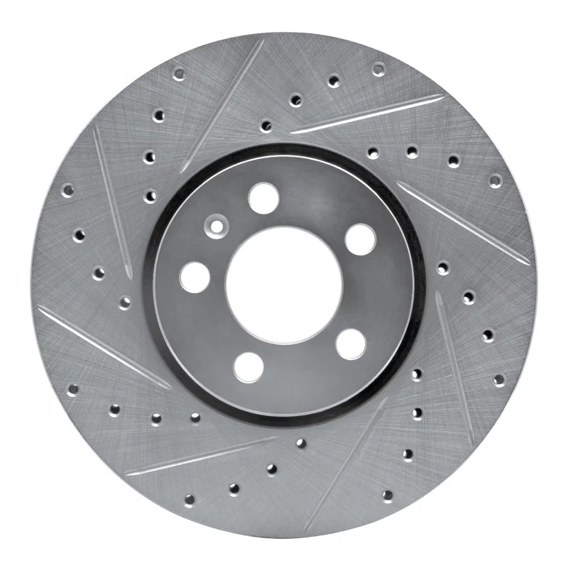 R1 Concepts 631-74020L, R1 98-18 Audi A1 (Mexico) Front Left Drilled & Slotted Silver Brake Rotor