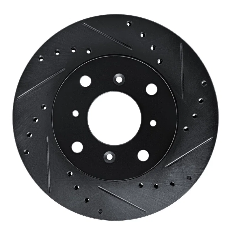 R1 Concepts 633-58001R, R1 86-87 Acura Legend Front Right Drilled & Slotted Black Brake Rotor
