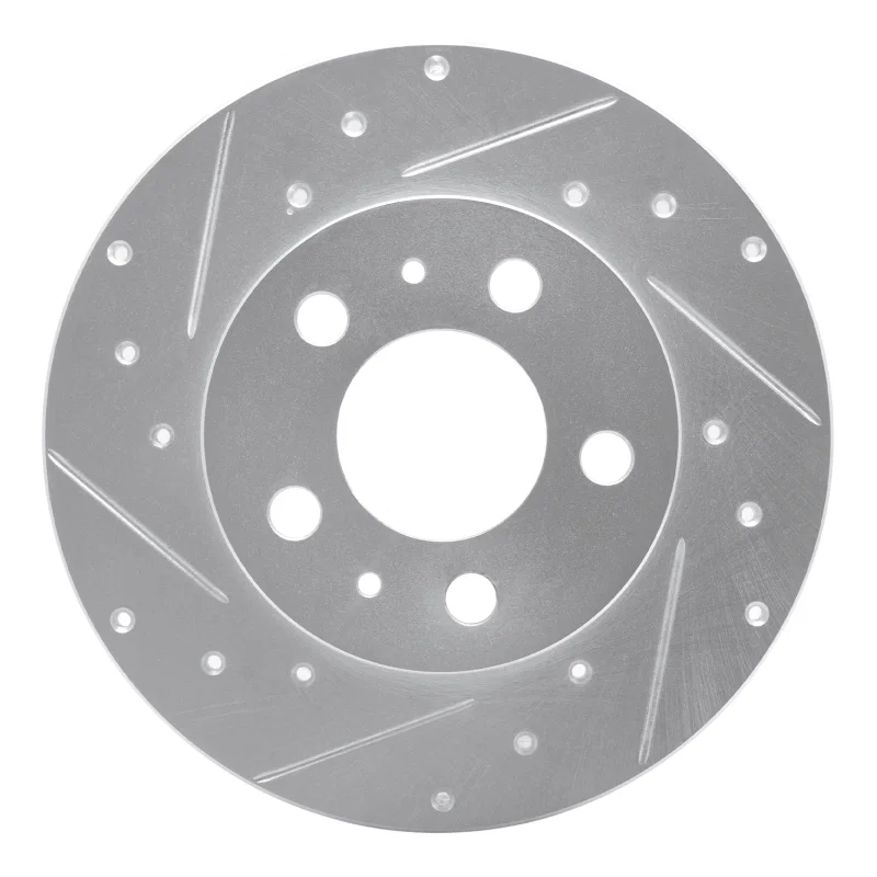 R1 Concepts 631-27000L, R1 67-72 Volvo 164 Front Left Drilled & Slotted Silver Brake Rotor
