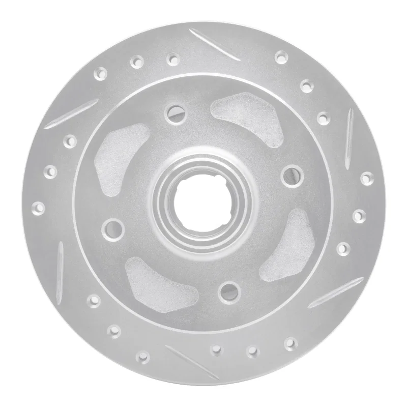 R1 Concepts 631-80001R, R1 1979-1983 Mazda RX-7 Front Right Drilled & Slotted Silver Brake Rotor