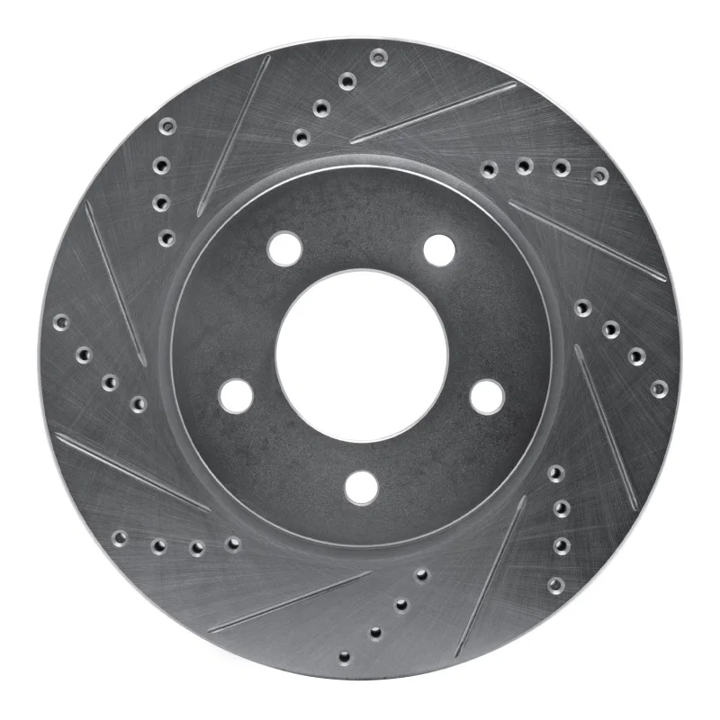 R1 Concepts 631-39029L, R1 04-08 Chrysler Pacifica Front Left Drilled & Slotted Silver Brake Rotor