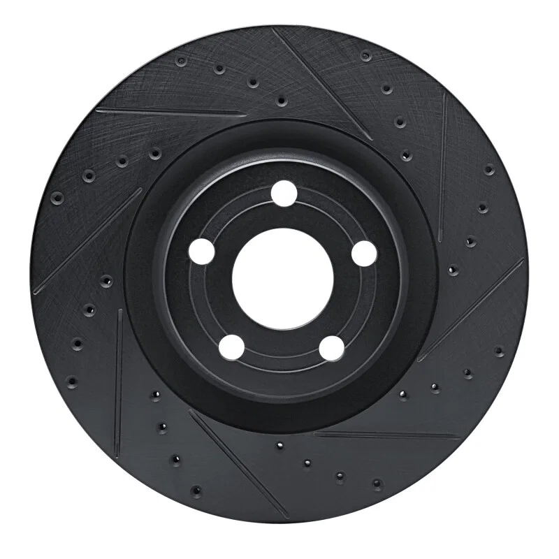 R1 Concepts 633-54296R, R1 22-25 Ford Maverick Front Right Drilled & Slotted Black Brake Rotor
