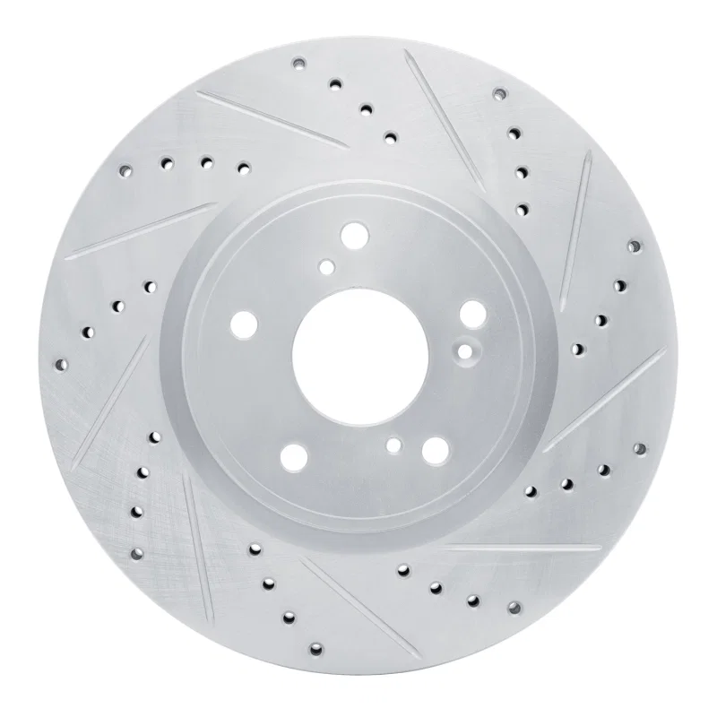 R1 Concepts 631-59064R, R1 2013-2025 Acura ILX Front Right Drilled & Slotted Silver Brake Rotor