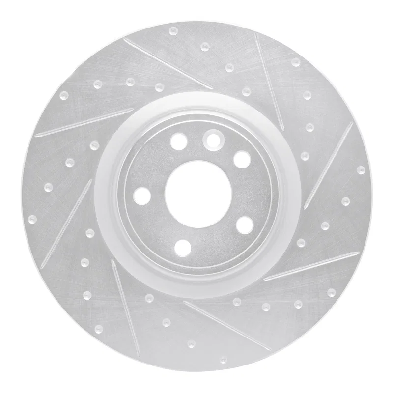 R1 Concepts 631-20039R, R1 18-20 Jaguar E-Pace Front Right Drilled & Slotted Silver Brake Rotor