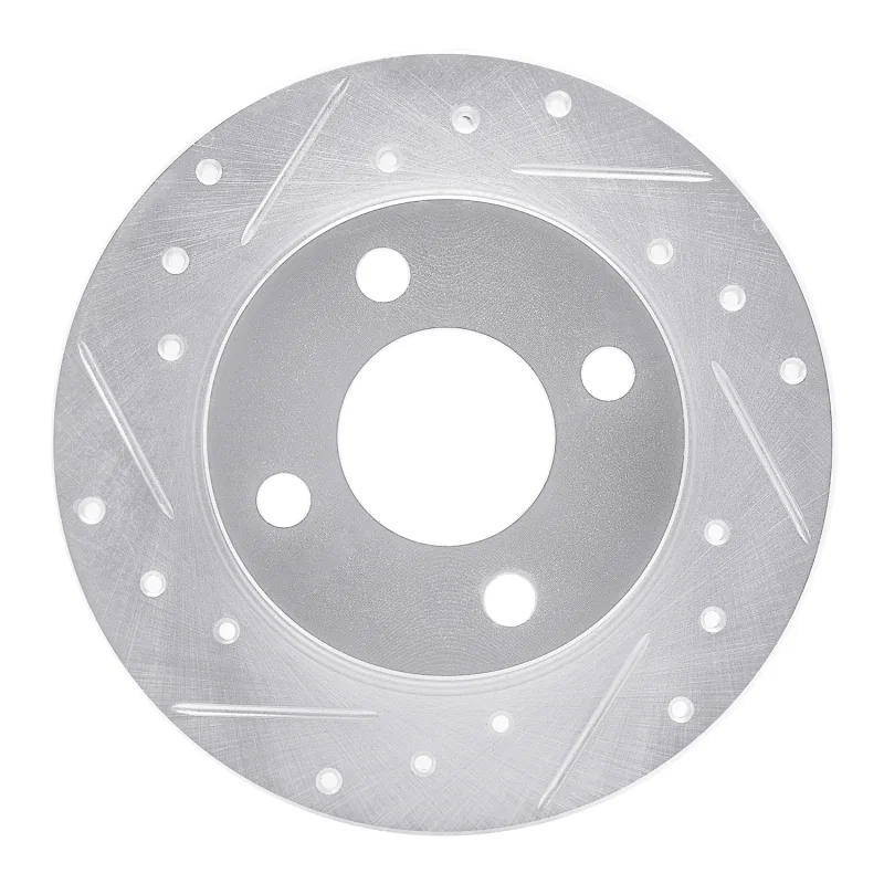 R1 Concepts 631-40021L, R1 78-90 Dodge Charger Front Left Drilled & Slotted Silver Brake Rotor