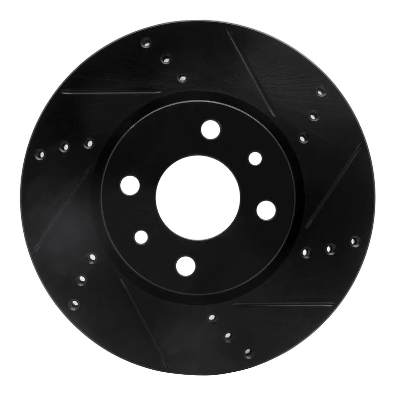 R1 Concepts 633-07002R, R1 09-19 Dodge Vision (Mexico) Front Right Drilled & Slotted Black Brake Rotor
