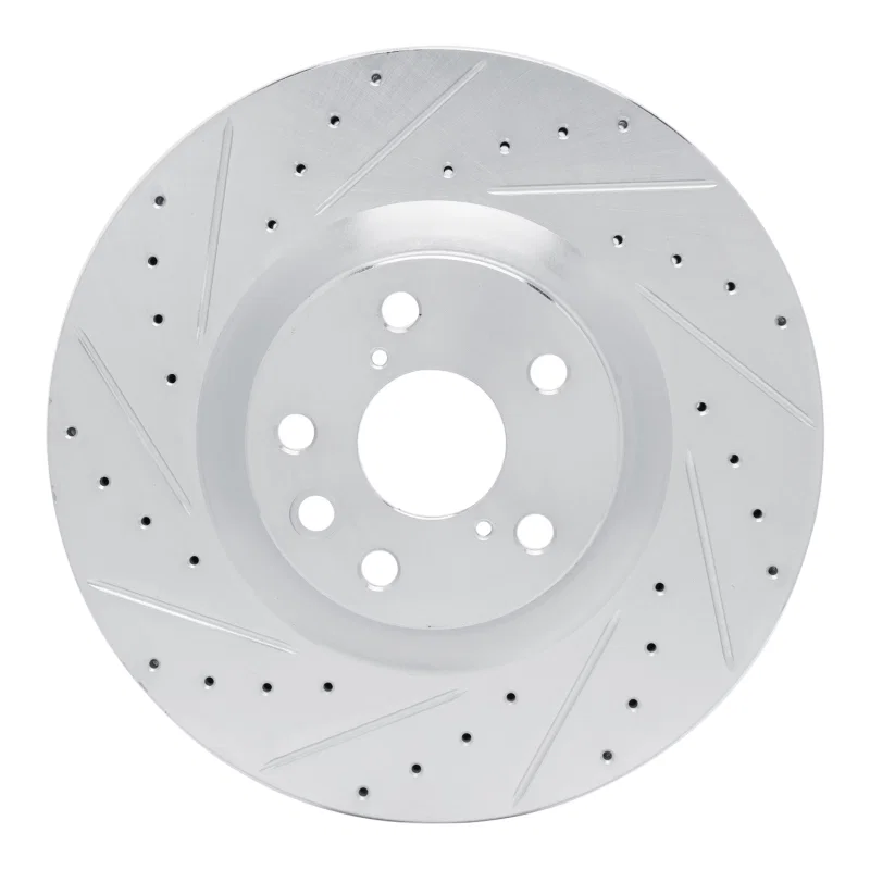 R1 Concepts 631-75054D, R1 11-25 Lexus GS300 Left Front Drilled & Slotted Silver Brake Rotor