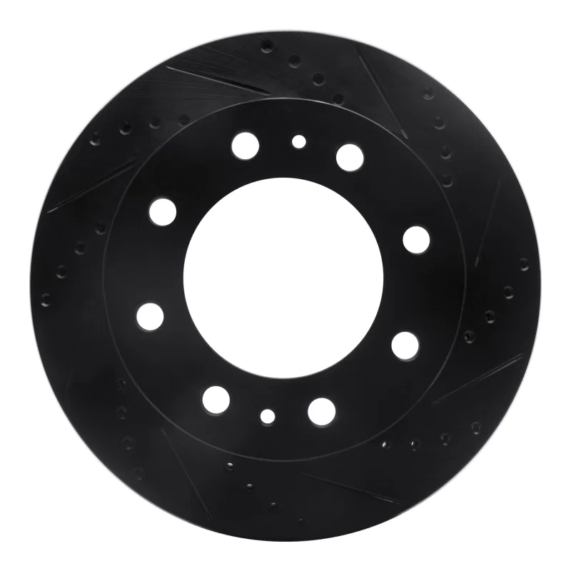 R1 Concepts 633-54212R, R1 08-20 Ford E-Super Duty Rear Right Drilled & Slotted Black Brake Rotor