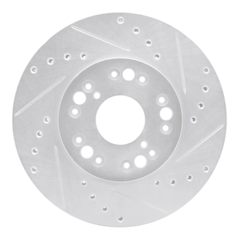 R1 Concepts 631-75002R, R1 91-92 Lexus LS400 Front Right Drilled & Slotted Silver Brake Rotor