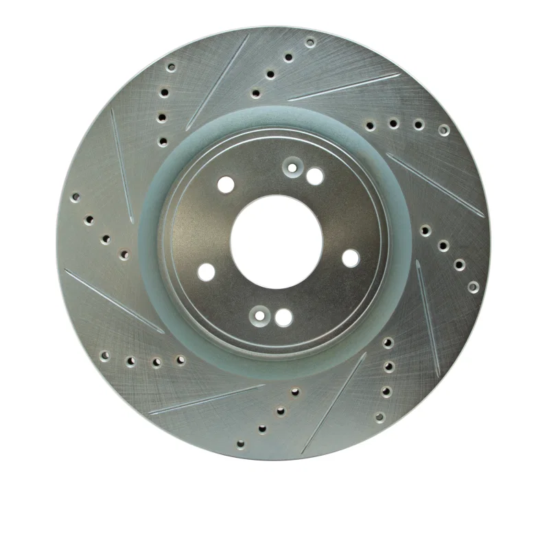 R1 Concepts 631-03032L, R1 10-16 Hyundai Genesis Coupe Front Left Drilled & Slotted Silver Brake Rotor