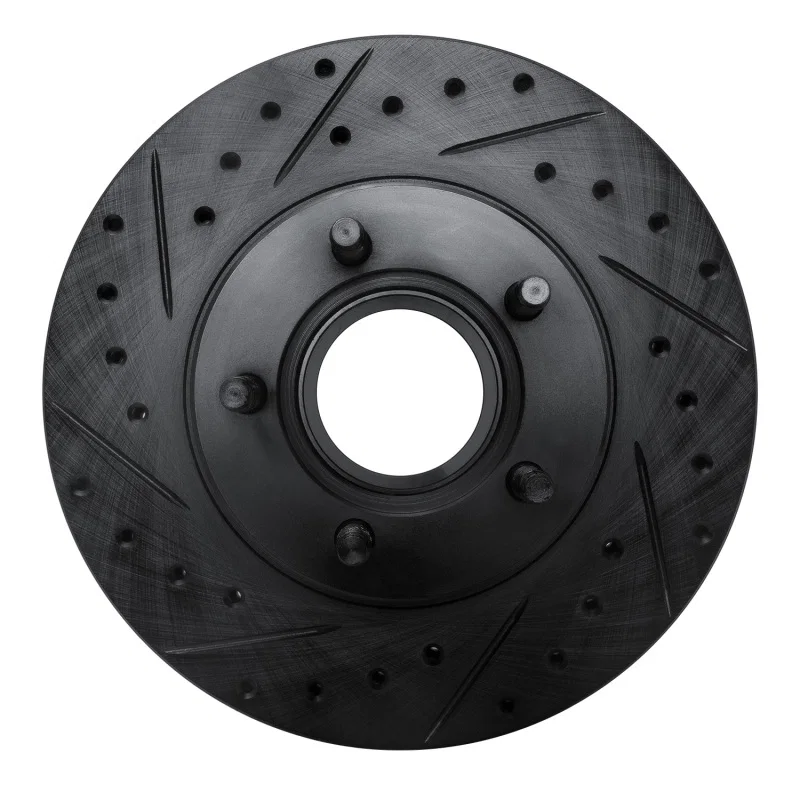 R1 Concepts 633-54156L, R1 1995-1997 Ford Ranger (USA/Canada) Front Left Drilled & Slotted Black Brake Rotor
