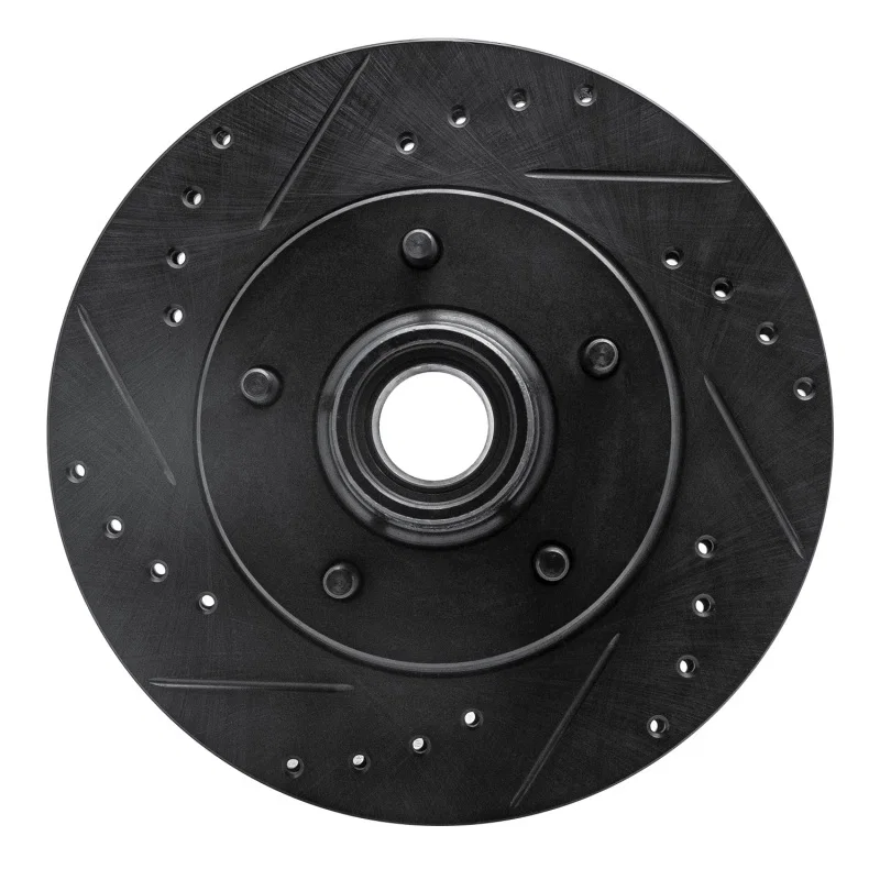R1 Concepts 633-47005L, R1 70-81 Buick Electra Front Left Drilled & Slotted Black Brake Rotor