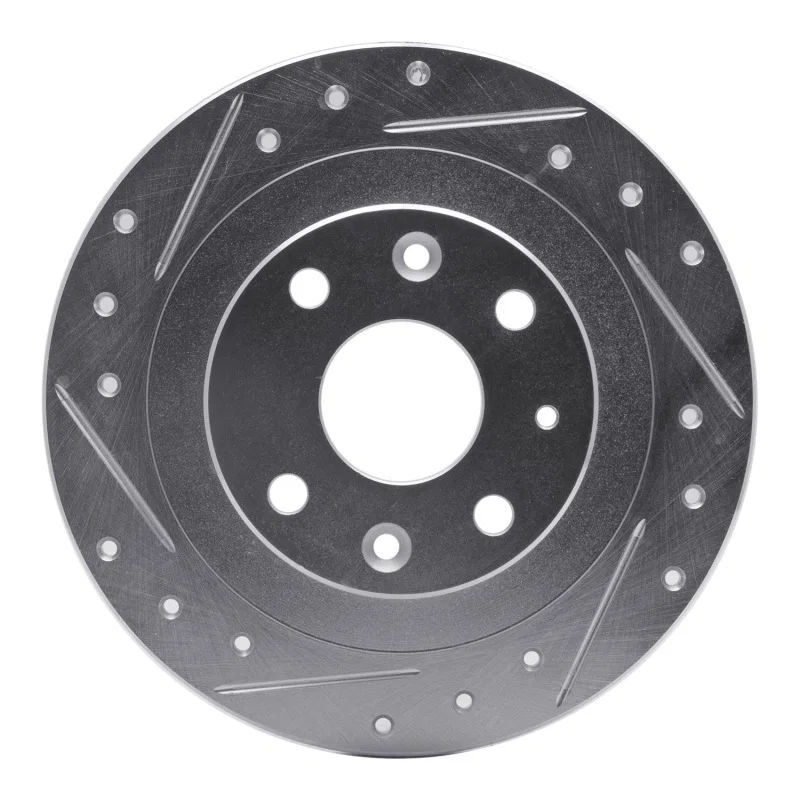 R1 Concepts 631-92012L, R1 02-10 Renault CLIO (Mexico) Rear Left Drilled & Slotted Silver Brake Rotor