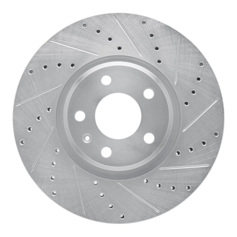 R1 Concepts 631-73065R, R1 11-17 Audi A5 Front Right Drilled & Slotted Silver Brake Rotor