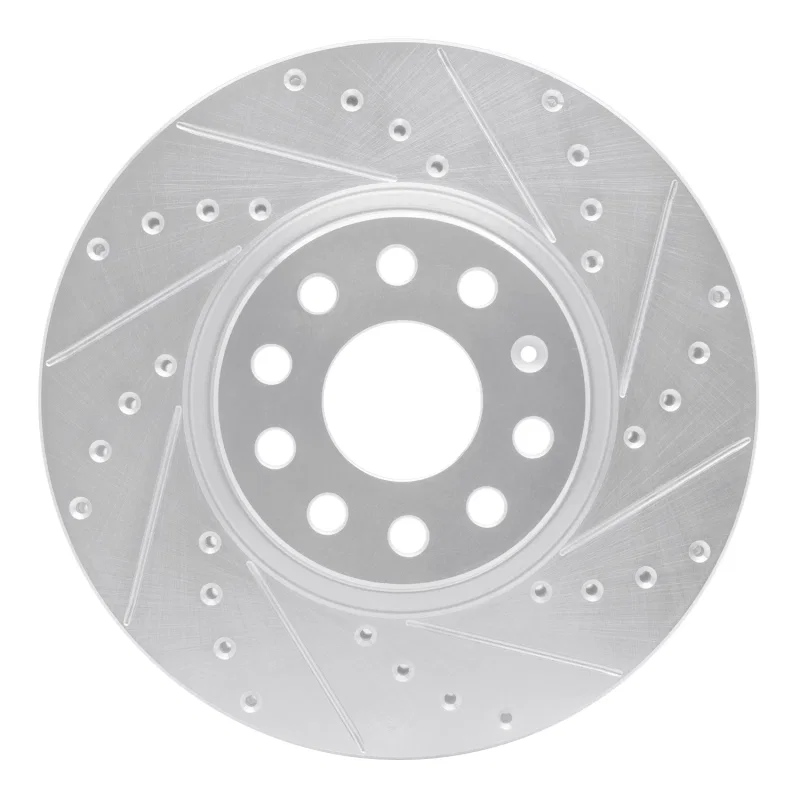 R1 Concepts 631-74053R, R1 05-25 Audi A3 Quattro Front Right Drilled & Slotted Silver Brake Rotor