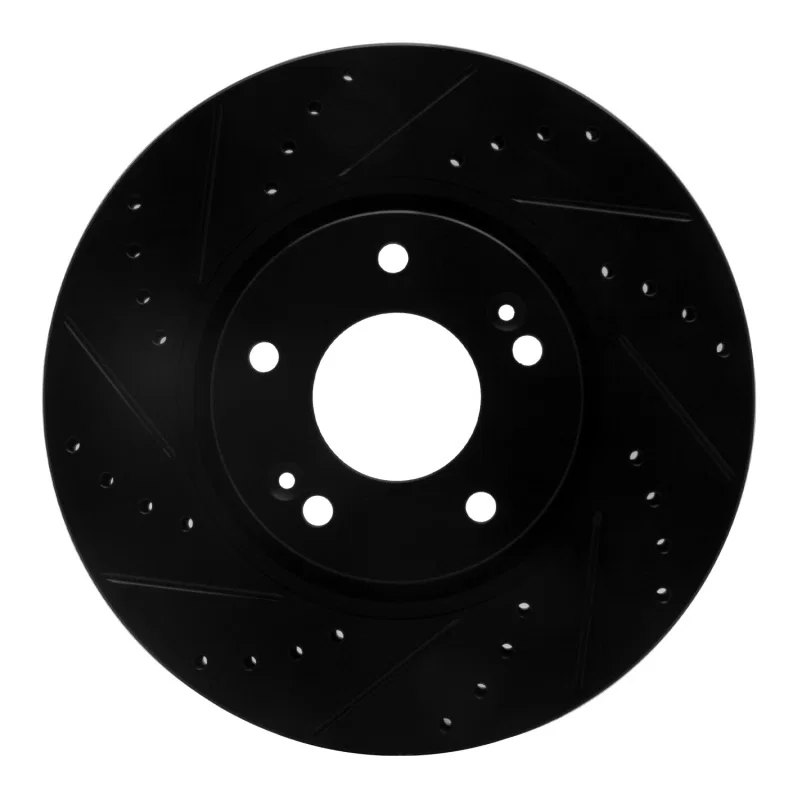 R1 Concepts 633-03020L, R1 05-24 Hyundai CRETA (Mexico) Front Left Drilled & Slotted Black Brake Rotor