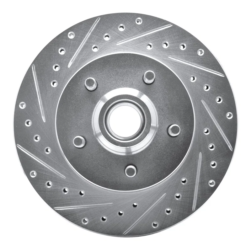 R1 Concepts 631-42018L, R1 86-92 Jeep COMANCHE Front Left Drilled & Slotted Silver Brake Rotor