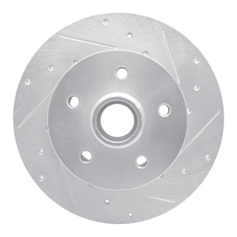 R1 Concepts 631-74037R, R1 79-85 Volkswagen Type 2 Front Right Drilled & Slotted Silver Brake Rotor