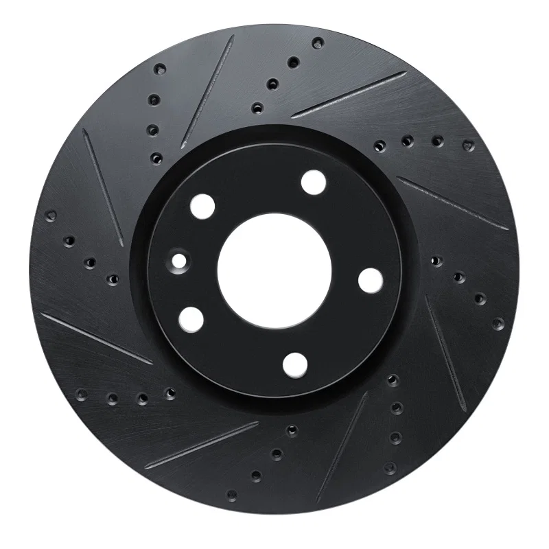 R1 Concepts 633-47050L, R1 14-19 Chevrolet Corvette Front Left Drilled & Slotted Black Brake Rotor