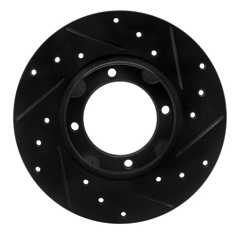 R1 Concepts 633-76003R, R1 80-82 Toyota Tercel Front Right Drilled & Slotted Black Brake Rotor