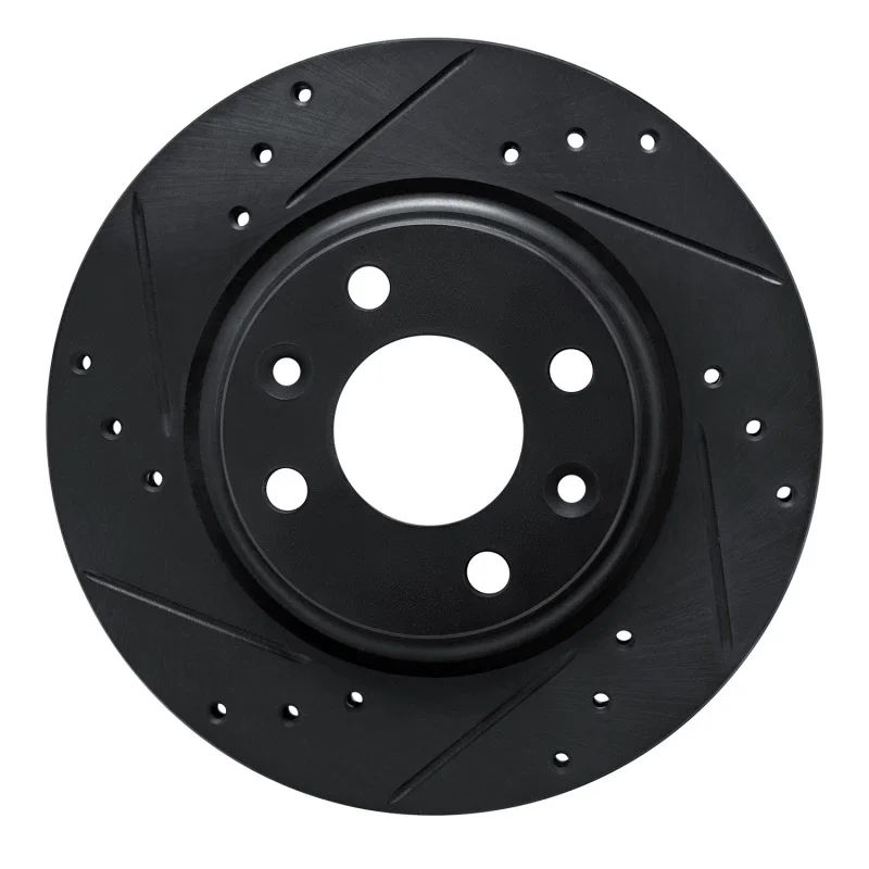 R1 Concepts 633-63159L, R1 15-19 Renault Logan (Mexico) Front Left Drilled & Slotted Black Brake Rotor
