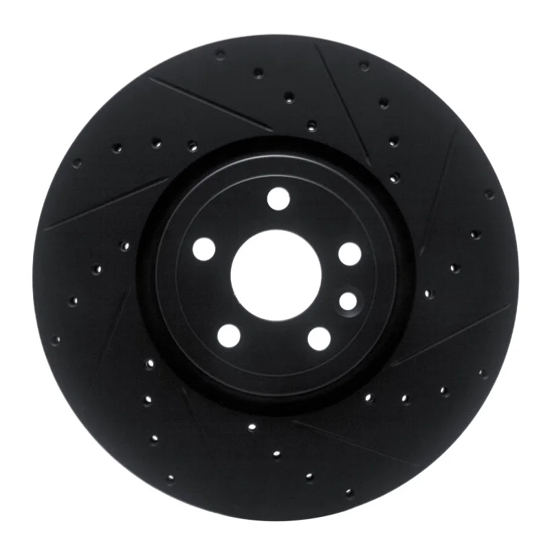 R1 Concepts 633-20033R, R1 2017-2020 Jaguar F-Pace Front Right Drilled & Slotted Black Brake Rotor
