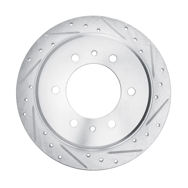 R1 Concepts 631-47057R, R1 76-80 Chevrolet Luv Front Right Drilled & Slotted Silver Brake Rotor
