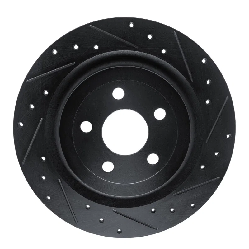 R1 Concepts 633-54282R, R1 21-25 Ford Mustang Mach-E Rear Right Drilled & Slotted Black Brake Rotor