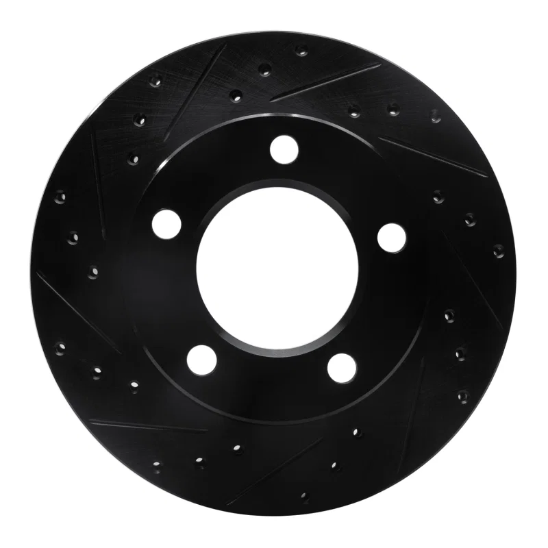 R1 Concepts 633-42017L, R1 76-86 Jeep Scrambler Front Left Drilled & Slotted Black Brake Rotor