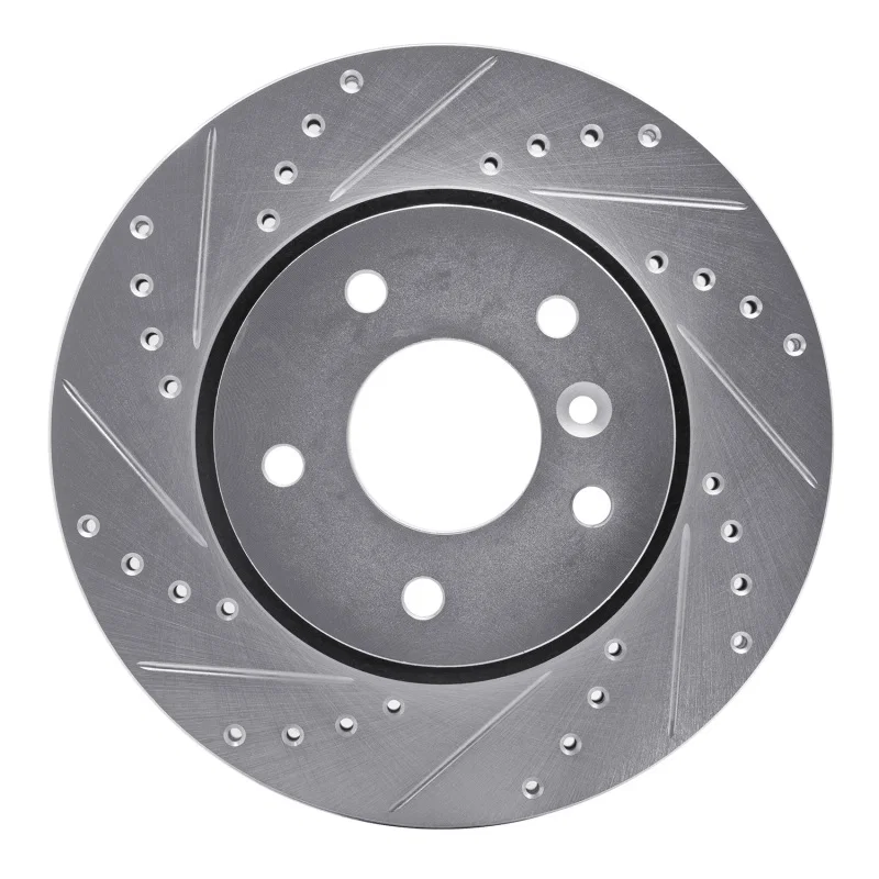 R1 Concepts 631-11003L, R1 1994-2002 Land Rover Range Rover Front Left Drilled & Slotted Silver Brake Rotor
