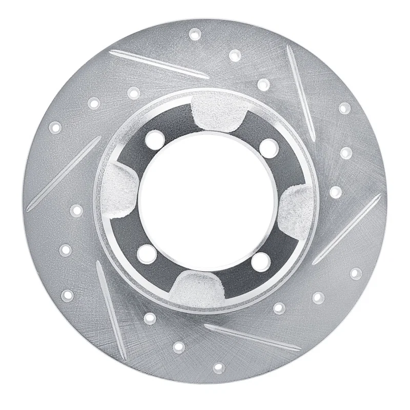 R1 Concepts 631-72002R, R1 85-91 Dodge COLT Front Right Drilled & Slotted Silver Brake Rotor